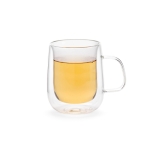 Caneca de vidro de borossilicato de parede dupla 400ml cor transparente segunda vista