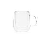 Caneca de vidro de borossilicato de parede dupla 400ml cor transparente vista frontal 