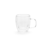 Caneca de vidro de borossilicato de parede dupla 50ml cor transparente