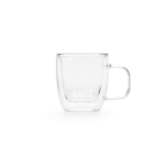 Caneca de vidro de borossilicato de parede dupla 50ml cor transparente vista frontal 