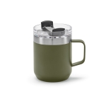 Caneca de aço inoxidável reciclado com tampa giratória 350ml cor verde militar