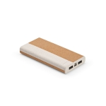 Powerbank de cortiça e palha de trigo com porta tipo C 10.000 mAh cor natural