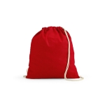 Mochila ecológica de cordas de algodão reciclado e RPET 140 g/m2 cor vermelho