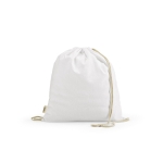 Mochila ecológica de cordas de algodão reciclado e RPET 140 g/m2 cor branco