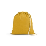 Mochila ecológica de cordas de algodão reciclado e RPET 140 g/m2 cor amarelo