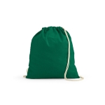 Mochila ecológica de cordas de algodão reciclado e RPET 140 g/m2 cor verde