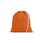 Mochila ecológica de cordas de algodão reciclado e RPET 140 g/m2 cor cor-de-laranja