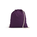 Mochila ecológica de cordas de algodão reciclado e RPET 140 g/m2 cor violeta