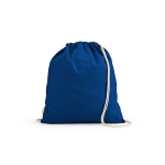 Mochila ecológica de cordas de algodão reciclado e RPET 140 g/m2 cor azul real