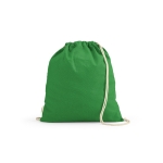 Mochila ecológica de cordas de algodão reciclado e RPET 140 g/m2 cor verde-claro