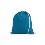 Mochila ecológica de cordas de algodão reciclado e RPET 140 g/m2 cor azul-claro