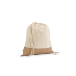 Mochila com cordas de algodão reciclado e base de juta 180 g/m2 cor natural