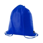 Mochila de cordas de RPET em cores vivas com cordas a condizer cor azul primeira vista