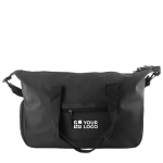 Saco de desporto elegante de PU com bolso para sapatos e alça dupla cor preto vista principal