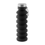 Garrafa de silicone com corpo dobrável e tampa de metal 500ml cor preto primeira vista