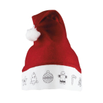 Gorro natal para crianças com desenhos e ceras para colorir cor vermelho primeira vista