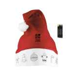 Gorro natal para crianças com desenhos e ceras para colorir cor vermelho vista principal