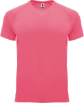 T-shirt técnica de poliéster 100% para crianças 135 g/m2 Roly cor rosa fluorescente