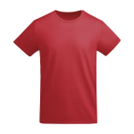 T-shirt de algodão de malha orgânico para homem 175 g/m2 Roly cor vermelho