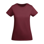 T-shirt de algodão de malha orgânico para mulher 175 g/m2 Roly cor bordeaux