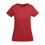 T-shirt de algodão de malha orgânico para mulher 175 g/m2 Roly cor vermelho