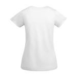 T-shirt de algodão de malha orgânico para mulher 175 g/m2 Roly cor branco segunda vista traseira