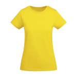 T-shirt de algodão de malha orgânico para mulher 175 g/m2 Roly cor amarelo