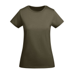 T-shirt de algodão de malha orgânico para mulher 175 g/m2 Roly cor verde militar