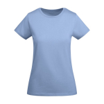 T-shirt de algodão de malha orgânico para mulher 175 g/m2 Roly cor azul-claro