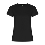 T-shirt 100% de algodão orgânico para mulher 160 g/m2 Roly cor preto