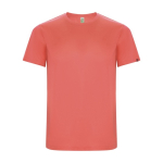 T-shirt técnica 50% de poliéster reciclado para crianças 135 g/m2 Roly cor coral