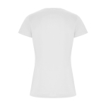 T-shirt técnica 50% de poliéster reciclado para mulher 135 g/m2 Roly cor branco segunda vista traseira