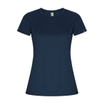 T-shirt técnica 50% de poliéster reciclado para mulher 135 g/m2 Roly cor azul-marinho