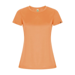 T-shirt técnica 50% de poliéster reciclado para mulher 135 g/m2 Roly cor cor-de-laranja fluorescente