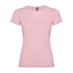 T-shirt 100% de algodão de malha para mulher 155 g/m2 Roly cor cor-de-rosa claro