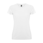 T-shirt técnica de ponto piqué para mulher 150 g/m2 Roly cor branco