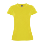 T-shirt técnica de ponto piqué para mulher 150 g/m2 Roly cor amarelo