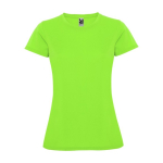 T-shirt técnica de ponto piqué para mulher 150 g/m2 Roly cor verde-lima