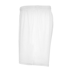 Calções desportivos de poliéster 100% para crianças 140 g/m2 Roly cor branco vista lateral