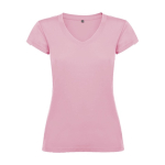 T-shirt 100% de algodão de malha para mulher 155 g/m2 Roly cor cor-de-rosa claro