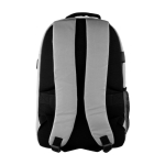 Mochila RPET acolchoada portátil com faixa para trolley 15'' cor cinzento vista detalhe