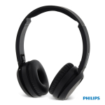 Auscultadores dobráveis com botão Bass Boost marca Philips cor preto segunda vista