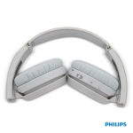 Auscultadores dobráveis com botão Bass Boost marca Philips cor branco sexta vista