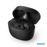 Auriculares publicitários Philips à prova de salpicos e suor cor preto terceira vista