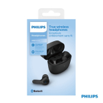 Auriculares publicitários Philips à prova de salpicos e suor cor preto quinta vista