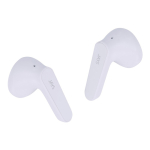 Auriculares sem fios ergonómicos em estojo personalizável cor branco quinta vista