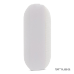 Colunas Bluetooth pretas pequenas portáteis de forma retangular cor branco sexta vista