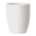 Caneca branca de cerâmica com pega triangular feita na UE 270 ml cor branco terceira vista