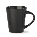 Caneca de cerâmica com pega triangular colorida feita na UE 270 ml cor preto