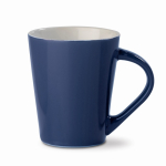 Caneca de cerâmica com pega triangular colorida feita na UE 270 ml cor azul-escuro